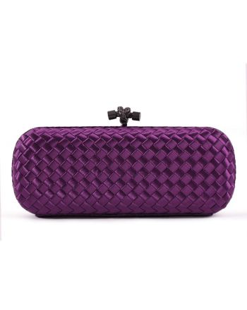 Bottega Veneta Intrecciato Larger Clutch Dark Purple