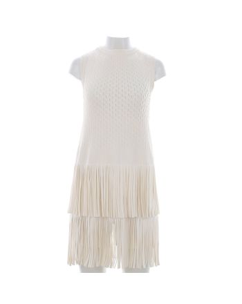 Women's Sleeveless Fringe Sweater Dress Viscose Blend