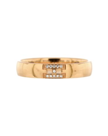 Ever Herakles Wedding Band Ring 18K Rose Gold with Diamonds