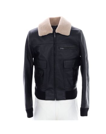 Women's Aviator Jacket Leather with Shearling