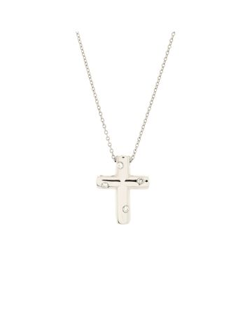 Etoile Cross Pendant Necklace Platinum with Diamonds