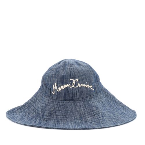 Sun Hat Embroidered Denim