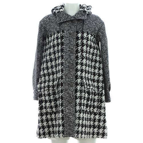 Women's Houndstooth Hooded Oversized Coat Tweed